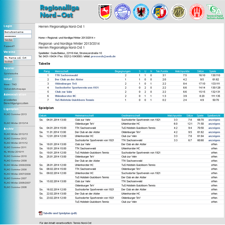 florianbarth.net | Spielplan Regionalliga Nord-Ost